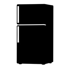 Monochromatic Illustration of a Top Freezer Refrigerator Offering a Timeless Kitchen Appliance