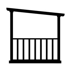 Simple black and white illustration of a building porch structure image