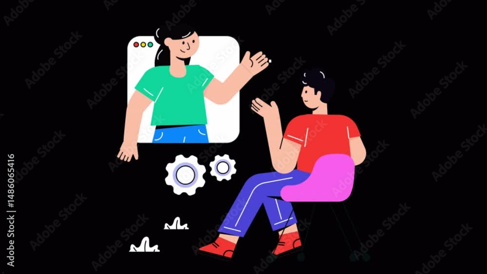 Poster online meetup motion graphic rendering with transparent alpha channel