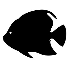 Silhouette of a Tropical Fish with Distinctive Fin and Eye Features
