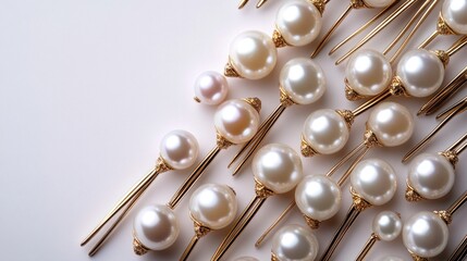 Elegant pearl hair pins