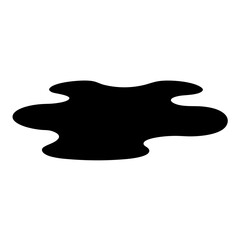 A Black Water Stain or Ink Blot on White Background Surface