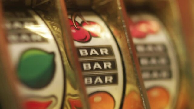 casino slot machine macro selective focus 