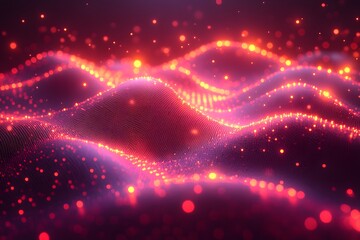 Abstract Glowing Digital Wave Pattern for Technology Design and Backgrounds