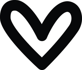 Heart clip art design on plain white transparent isolated background for card, shirt, hoodie, sweatshirt, apparel, tag, mug, icon, poster or badge