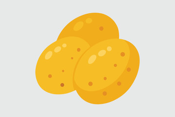 Minimal Potato vector illustration On Gray Background