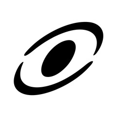 Abstract elliptical eye with curved lines in stark black and white design