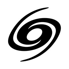 Black and white hypnotic spiral design evokes movement and energy, minimalism