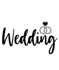 Wedding typography design on plain white transparent isolated background for card, shirt, hoodie, sweatshirt, apparel, tag, mug, icon, poster or badge