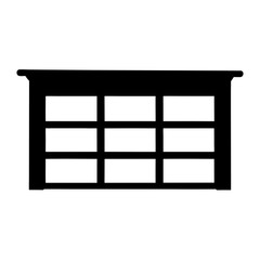 Black silhouette of a nine drawer dresser with a flat top