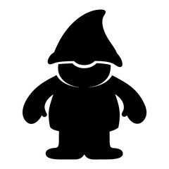 Silhouette of a whimsical gnome, ideal for holiday themes and creative designs