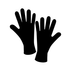 Obraz premium Isolated pair of black gloves for safety and protection for hands