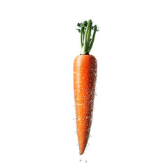 Isolated Single Carrot with Water Drops