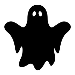 Simple and spooky black ghost silhouette for Halloween decorations and crafts