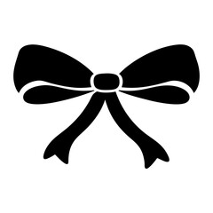 Elegant black ribbon bow for gift decoration and celebration design illustration