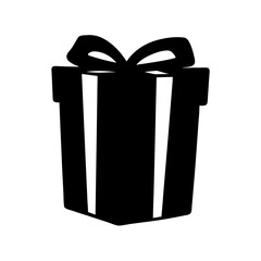 Monochrome Gift Box with Ribbon, Symbolizing Celebration and Special Occasions