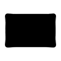 Abstract Black Rectangular Shape with Rounded Corners on White Background Design