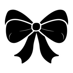 Elegant black ribbon bow with beautiful curves and classic design