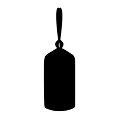Simple black silhouette of a luggage tag, label, or gift tag