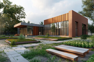 Contemporary Home with Minimal Garden and Landscaping Design

