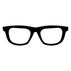 Fototapeta premium Simple black glasses icon symbolizing vision, style, and intellectual pursuits.