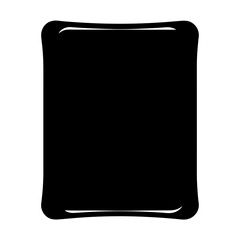 Black abstract rectangle with rounded corners, resembling a futuristic frame or window