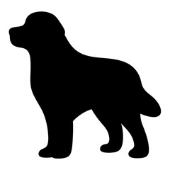 Silhouette of a majestic Newfoundland dog standing in profile view