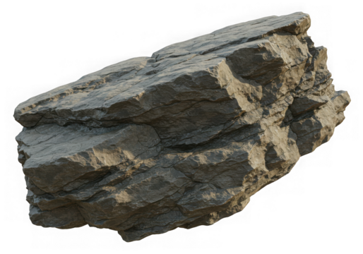 Detailed rock formation stone cliff isolated on transparent background