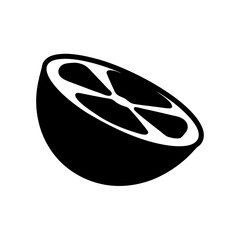 A dramatic monochrome illustration of a citrus fruit segment, visually engaging