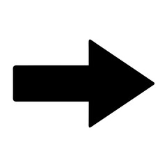 Obraz premium Simple black arrow icon pointing towards the right direction on white background