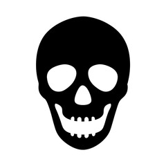 Black and White Vector Illustration of a Classic Halloween Skull Icon