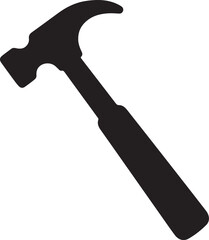 hammer isolated on white silhouette vector illustrator 