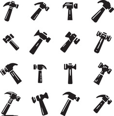 set of hanner silhouette vector illustrator 