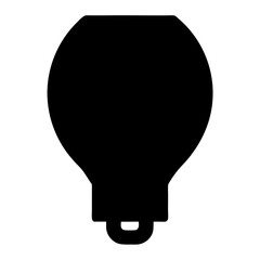 Black silhouette of an old fashioned oil lamp isolated on white