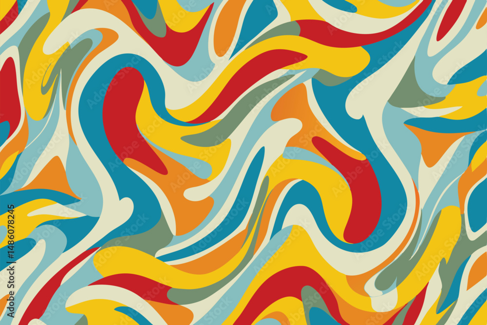 Poster abstract colorful swirl pattern graphic with transparent background design element
