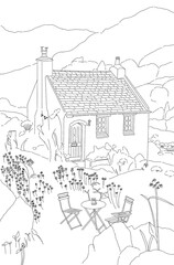 Coloring the house scenery,색칠하기,컬러링,컬러링북