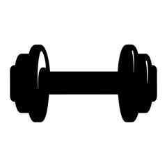 Simple Black and White Dumbbell Silhouette for Fitness or Exercise Illustration
