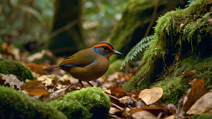 wattled crane  A steampunk-style wattled crane with brass-plated wings, steam-powered leg joints, and leather harnesses, standing beside a gear-laden pond.


