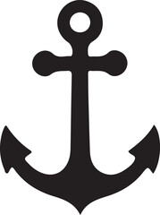 anchor on a black  silhouette vector illustrator 