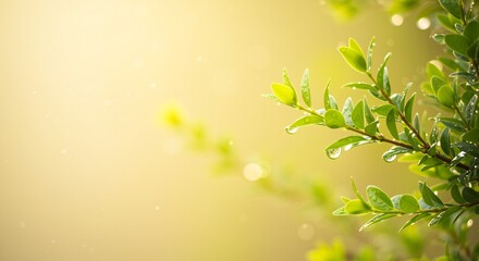 Dew-kissed Leaves in Golden Sunlight