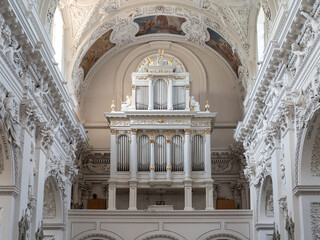 Organ of the Church of St Peter and St Paul , baroque styled church in Vilnius, Lithuania
