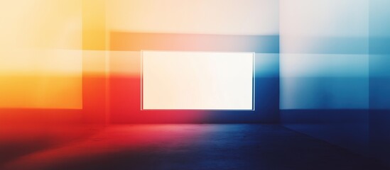 Fototapeta premium Dynamic color-blending film reel with empty center and dual-tone borders for YouTube/Instagram video thumbnails. Clean abstract overlay for message emphasis