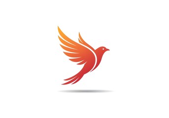 Fototapeta premium Vibrant Flying Bird Logo Design