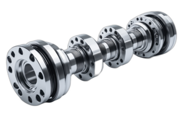 Crank with steel bearing, isolated on transparent background.