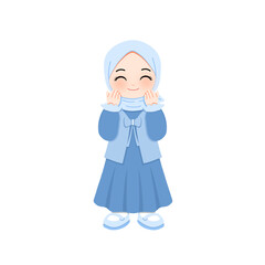 Cute hijab girl praying gesture