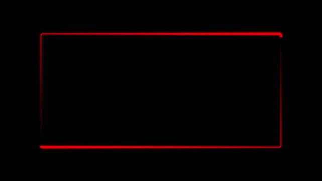 Rectangle frame beautiful motion background video. Abstract glowing red neon rectangle frame animation. 4k video 