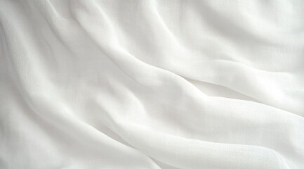 Obraz premium Close-up of soft white fabric with gentle folds and subtle texture creating a peaceful and clean atmosphere