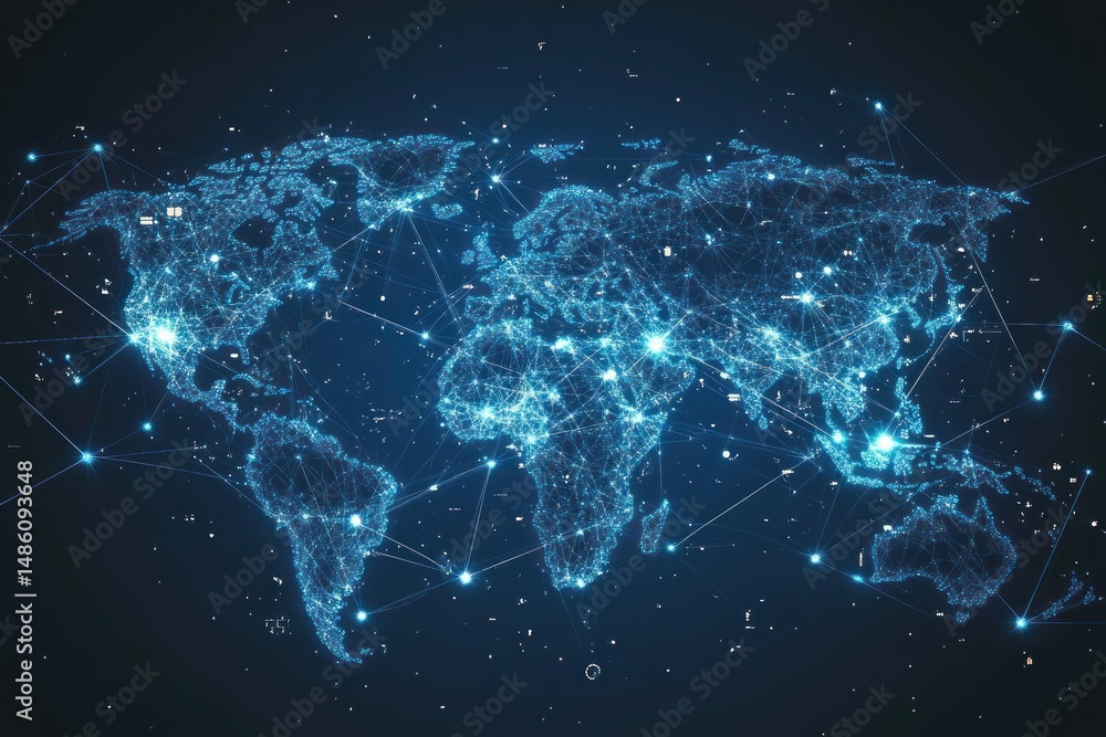 Poster global network connectivity: a visual representation of the interconnected world