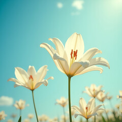 Obraz premium white lilies generative AI