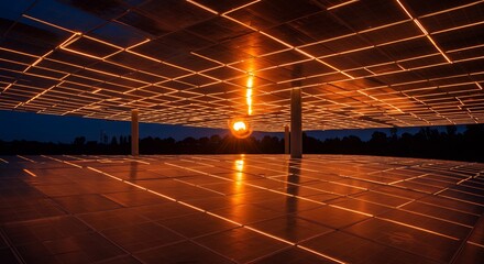 Solar Panels Light at Night